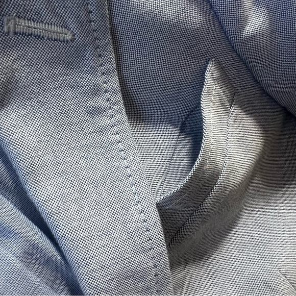 J. Crew Boys' Thompson Suit Jacket in Cloudy Blue Oxford, Size 6-7 - Picture 6 of 11